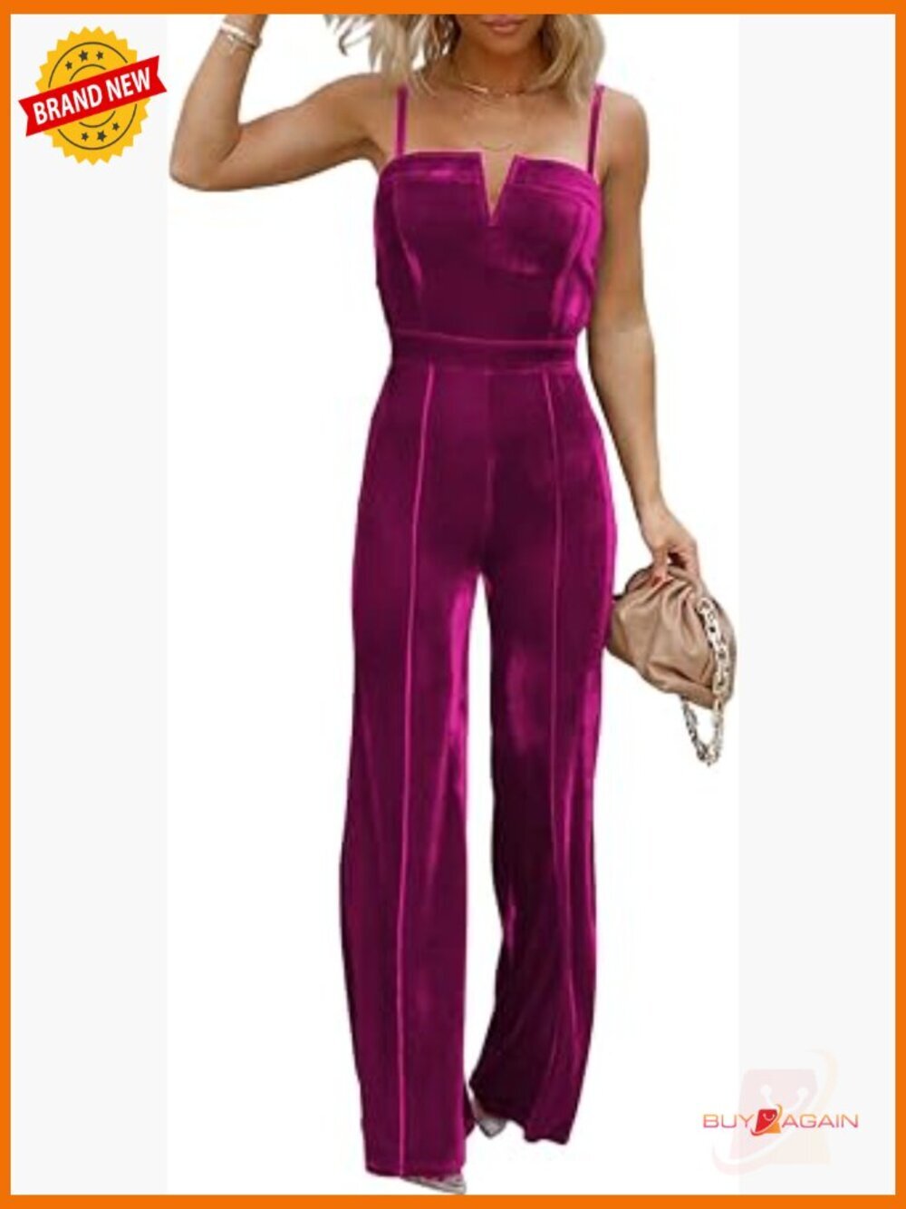 Women's Velvet Jumpsuit Sleeveless Wide Leg with Pockets Adjustable Straps